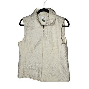 JPR Separates Women's Silk Blend Zip‎ Up Puffer Vest Size Petite Medium